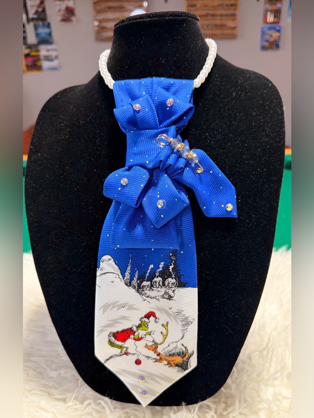 Blue Holiday Statement Necklace Scarf Tie - Brand Unspecified